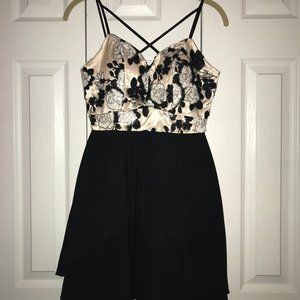 pink floral homecoming dress